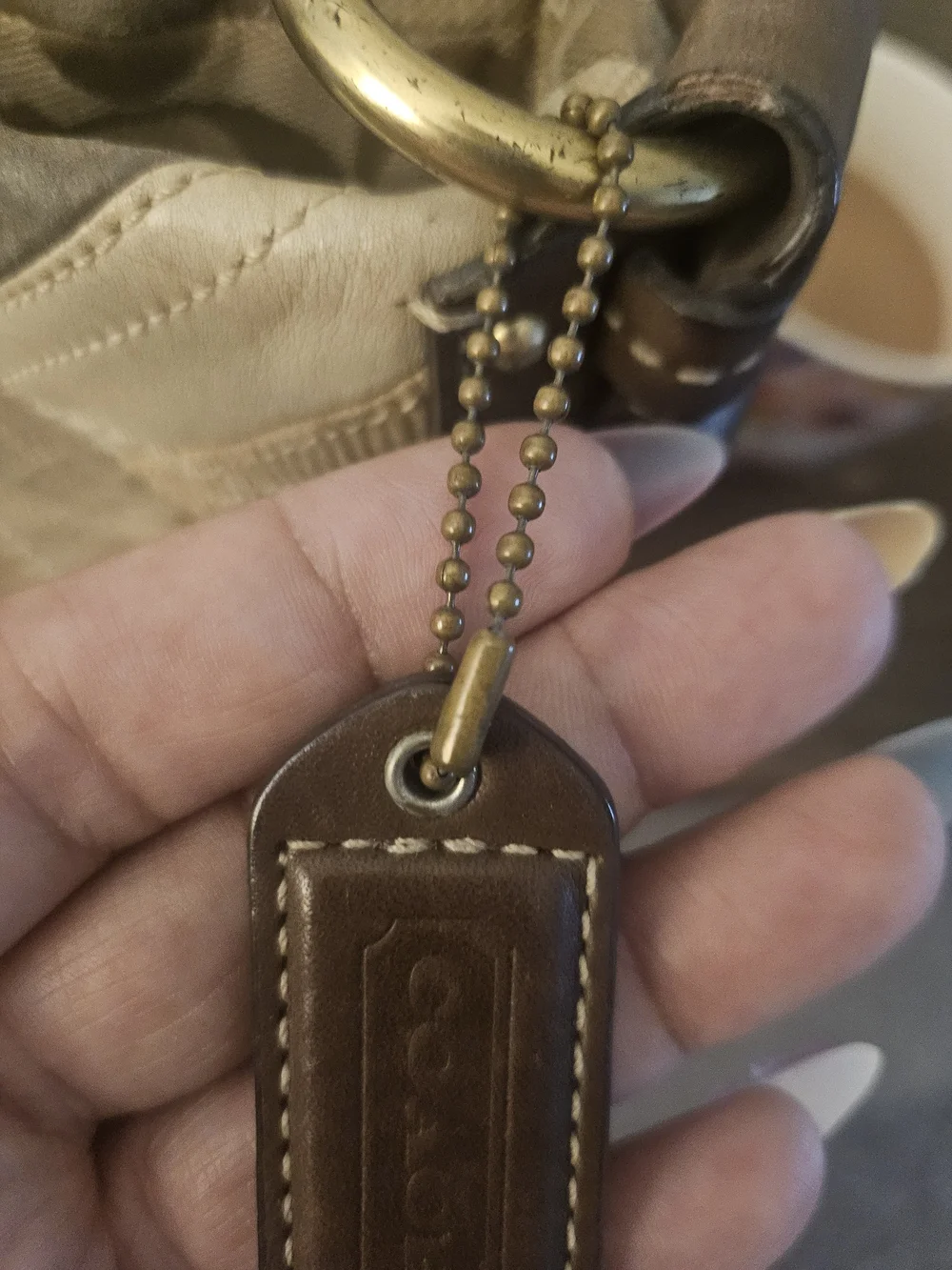 Y2K 90's Coach Patchwork Hobo Bag in Taupe Brown